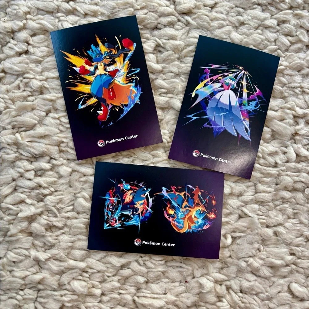 Pokemon Center Multicolor Mega Evolution Postcards One Size 4 pack